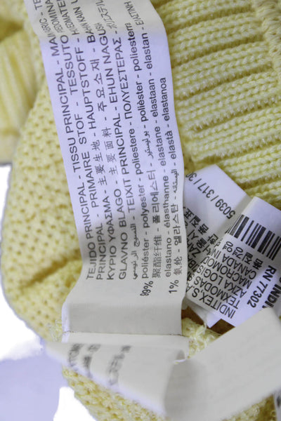 Zara Womens Cropped Sleeveless Tank Yellow Round Neck Polyester Elastane Size S