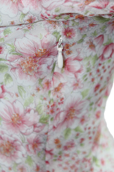 Zara Womens Pink Floral V Neck Mini Sundress Short Sleeve Size XS