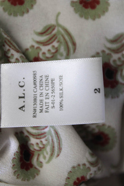ALC Womens Silk Paisley High Neck Sleeveless Tank Top Hook & Eye Size 2