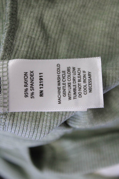 LNA Womens Green Long Sleeve Crew Neck Top Size XS