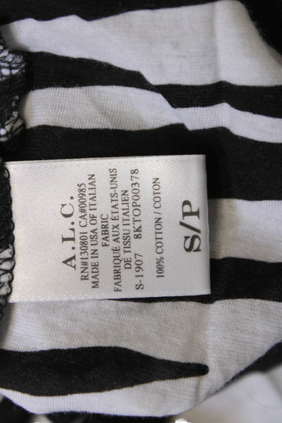 ALC Womens Basic Animal Print Cotton Crew Neck T-Shirt Short Sleeve Size S