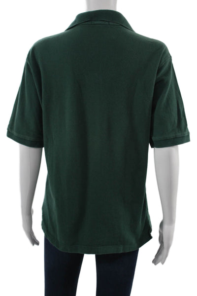 Burberry Mens Green Collared Cotton Polo Short Sleeve Designer Size S