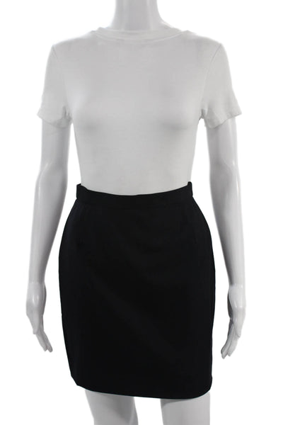 Escada Womens Black Wool Mini Pencil Skirt Short Size 36