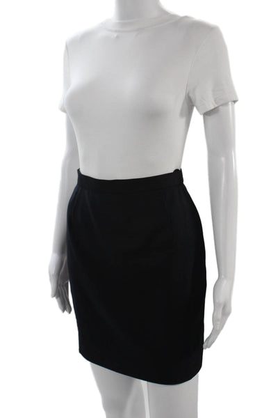 Escada Womens Black Wool Mini Pencil Skirt Short Size 36
