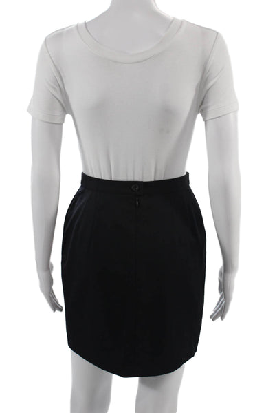 Escada Womens Black Wool Mini Pencil Skirt Short Size 36