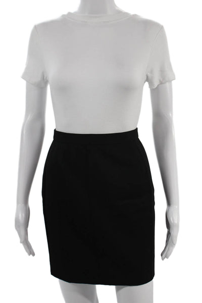 Escada Women Black Wool Pencil Mini Skirt Size 34
