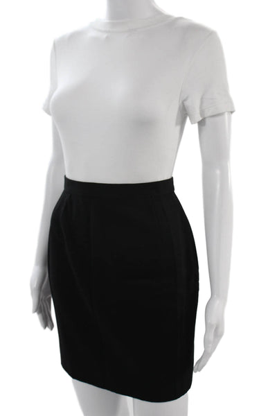 Escada Women Black Wool Pencil Mini Skirt Size 34