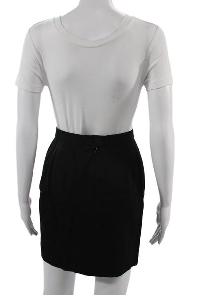 Escada Women Black Wool Pencil Mini Skirt Size 34