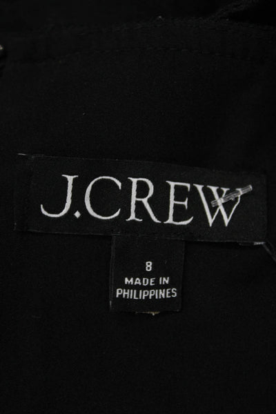 J Crew Womens A-Line Tank Dress Black Square Neck Knee-Length Size 8
