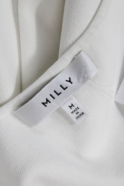 Milly Womens White V Neck Sleeveless Camisole Tie Closure Viscose Size M