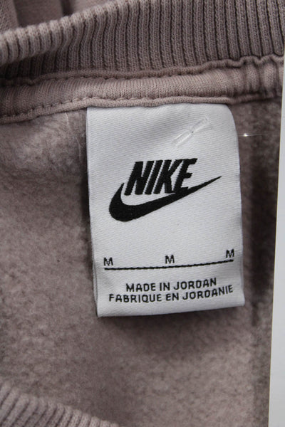Nike Women Pullover Sweatshirt Beige Crew Neck Long Sleeve Size M