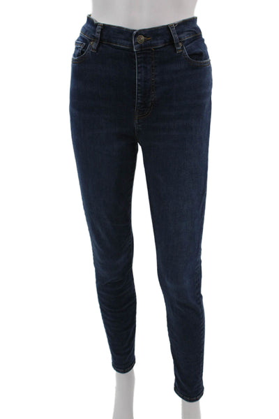 Frame Womens Skinny Ankle Jeans Dark Blue High Rise Inseam 28 Size 29
