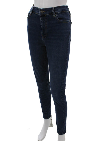Frame Womens Skinny Ankle Jeans Dark Blue High Rise Inseam 28 Size 29