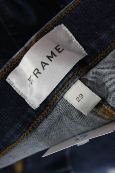 Frame Womens Skinny Ankle Jeans Dark Blue High Rise Inseam 28 Size 29