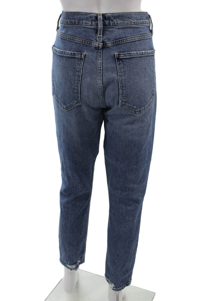 Agolde Womens Cropped Mom Jeans Dark Blue Size 30
