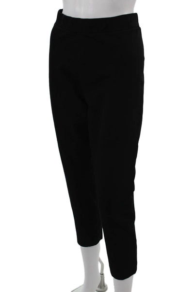 Theory Womens Cropped Ankle Pants Black Polyester Viscose Blend Size 12