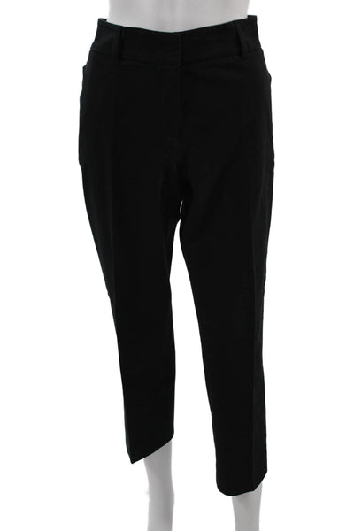 Piazza Sempione Womens Cropped Ankle Dress Pants Black Cotton Blend Size 46
