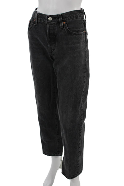 Levi Strauss & Co Mens Cropped Straight Dark Gray Jeans Size 25