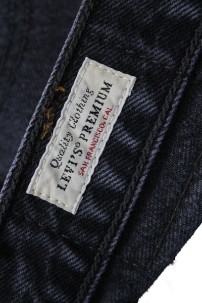 Levi Strauss & Co Mens Cropped Straight Dark Gray Jeans Size 25