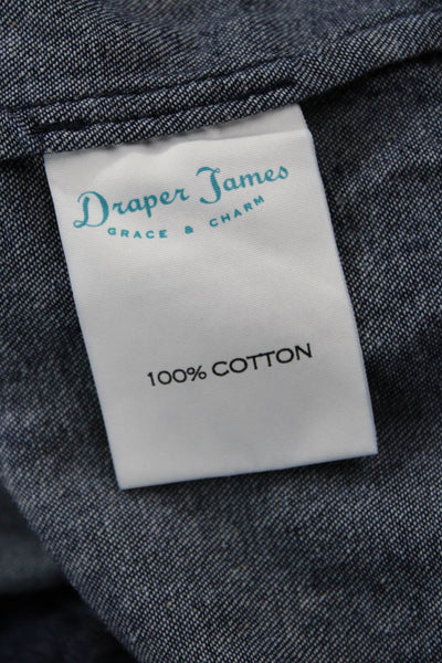 Draper James Womens Shift Dress Dark Blue Cotton 3/4 Sleeve Size 14