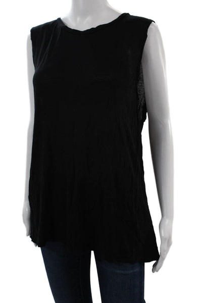 Acne Womens Basic Black Sleeveless Tank Crewneck Designer Size M
