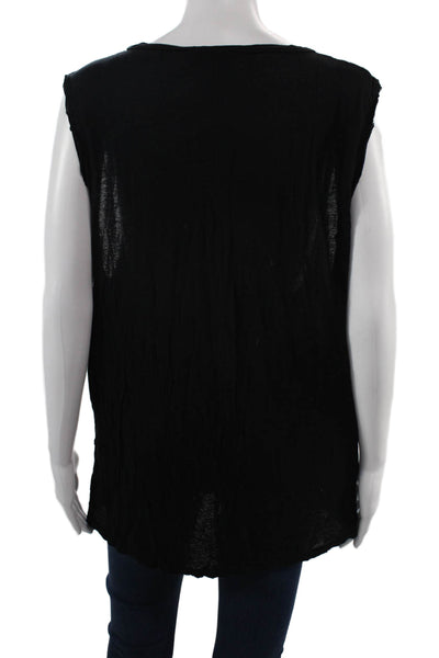 Acne Womens Basic Black Sleeveless Tank Crewneck Designer Size M