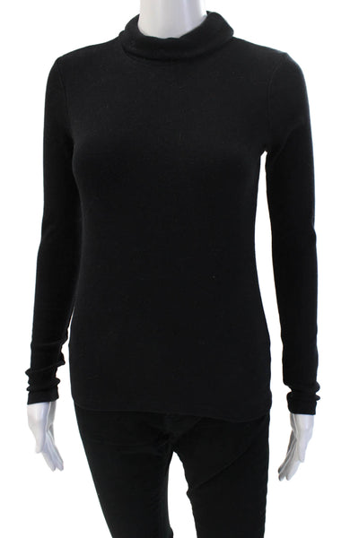 Stateside Unisex Black Mock Neck Pullover Sweater Cotton Spandex Size XS