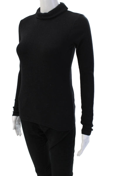 Stateside Unisex Black Mock Neck Pullover Sweater Cotton Spandex Size XS
