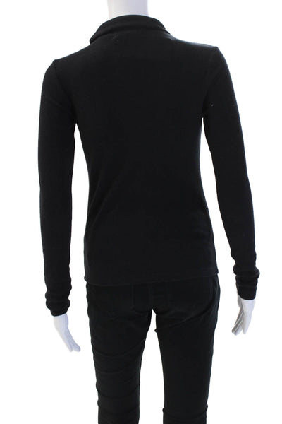 Stateside Unisex Black Mock Neck Pullover Sweater Cotton Spandex Size XS