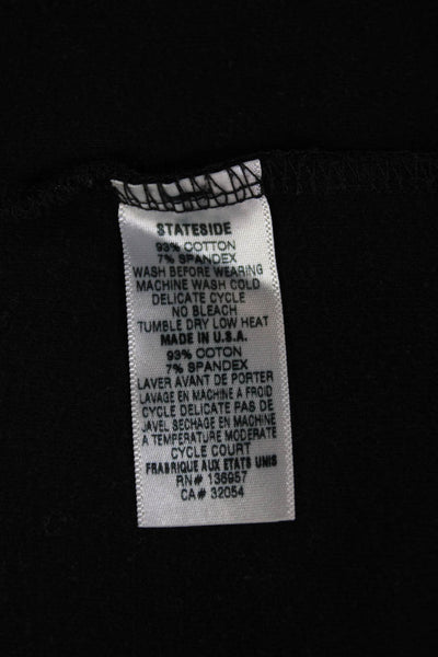 Stateside Unisex Black Mock Neck Pullover Sweater Cotton Spandex Size XS