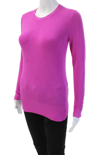 Zara Women Pullover Sweater Pink Crew Neck Long Sleeve Nylon Blend Size S