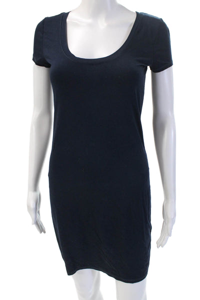 Three Dots Womens Bodycon T Shirt Dress Dark Blue Short Sleeve Size S