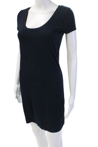 Three Dots Womens Bodycon T Shirt Dress Dark Blue Short Sleeve Size S