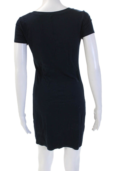 Three Dots Womens Bodycon T Shirt Dress Dark Blue Short Sleeve Size S