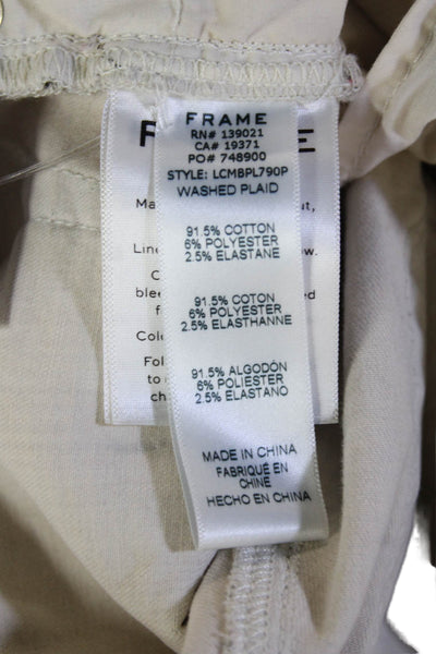 Frame Womens Cropped Plaid Gray Pants Cotton Blend Size 25