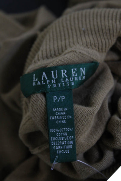 Lauren Ralph Lauren Unisex Beige Cotton Mock Neck Pullover Sweater Size 0P