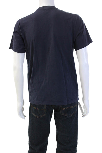 Lacoste Mens Dark Blue Graphic Crew Neck Short Sleeve Cotton T-Shirt Size M