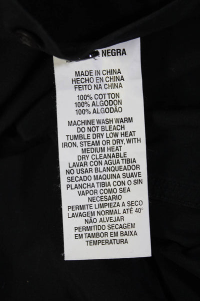 Etiqueta Negra Mens Button-Down Long Sleeve Black Cotton Shirt Size S