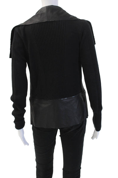 Kenneth Cole Womens Black Cotton Zip Long Sleeve Jacket Size XS