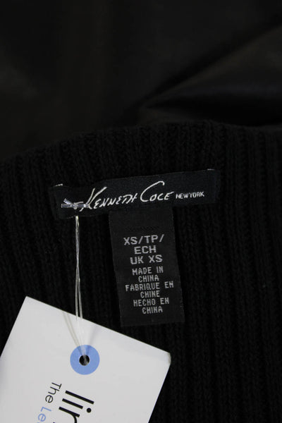 Kenneth Cole Womens Black Cotton Zip Long Sleeve Jacket Size XS