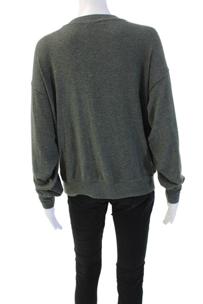 Michael Stars Womens Pullover Striped Long Sleeve Dark Gray Sweatshirt Size M