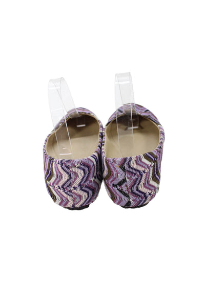 Kenneth Cole Reaction Womens Chevron Striped Ballet Flats Lavender Size 7 Medium
