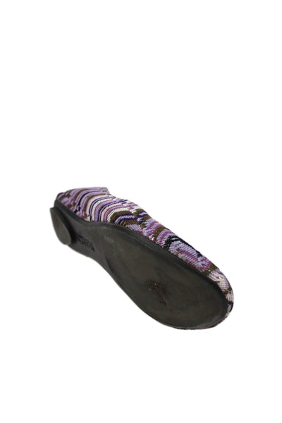 Kenneth Cole Reaction Womens Chevron Striped Ballet Flats Lavender Size 7 Medium