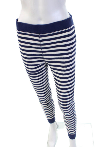 J Crew Womens Striped Long Sleeves Pant Pajama Set Blue White Size Medium