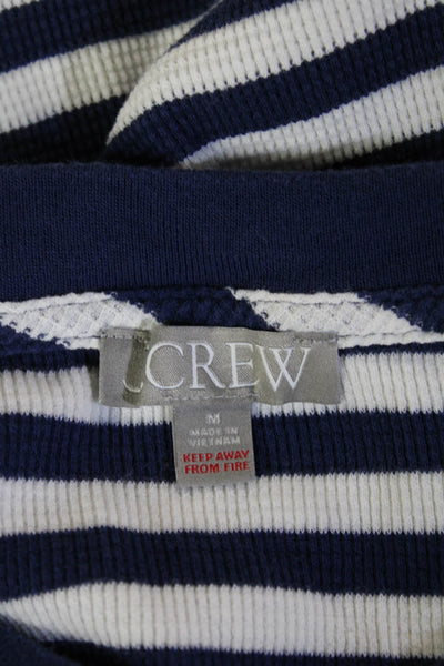 J Crew Womens Striped Long Sleeves Pant Pajama Set Blue White Size Medium