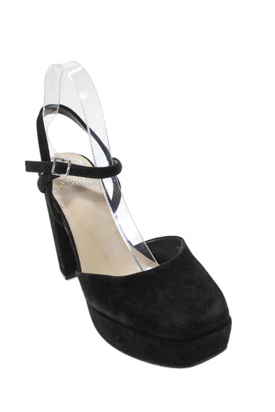 Vince Camuto Womens Suede Platform Mirandova Heels Black Size 8.5 Medium