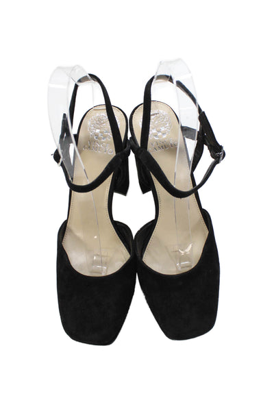Vince Camuto Womens Suede Platform Mirandova Heels Black Size 8.5 Medium