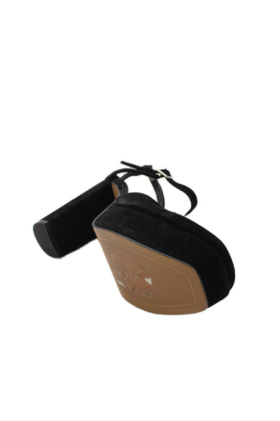 Vince Camuto Womens Suede Platform Mirandova Heels Black Size 8.5 Medium