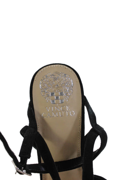 Vince Camuto Womens Suede Platform Mirandova Heels Black Size 8.5 Medium