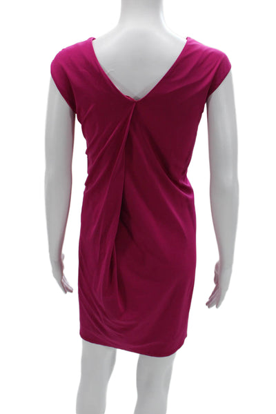 Helmut Lang Women Sheath Dress Pink Sleeveless Round Neck Short Viscose Size S